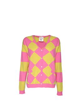 Cardigan delfina semicouture ROMBI ROSA GIALLO - gallery 2