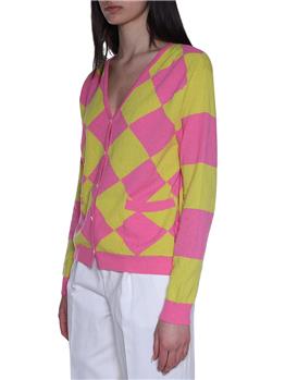 Cardigan delfina semicouture ROMBI ROSA GIALLO - gallery 3