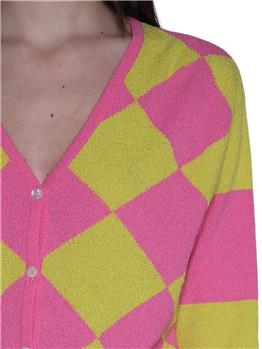 Cardigan delfina semicouture ROMBI ROSA GIALLO - gallery 5