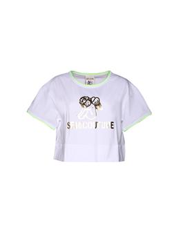 T-shirt celestine semicouture BIANCO GIALLO FLUO
