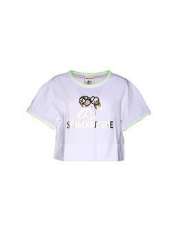 T-shirt celestine semicouture BIANCO GIALLO FLUO - gallery 2