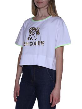 T-shirt celestine semicouture BIANCO GIALLO FLUO - gallery 3