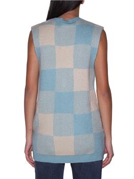 Gilet tilly semicouture QUADRI PANNA CELESTE - gallery 4