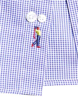 Camicia golf by montanelli BIANCO E BLU Y1 - gallery 6