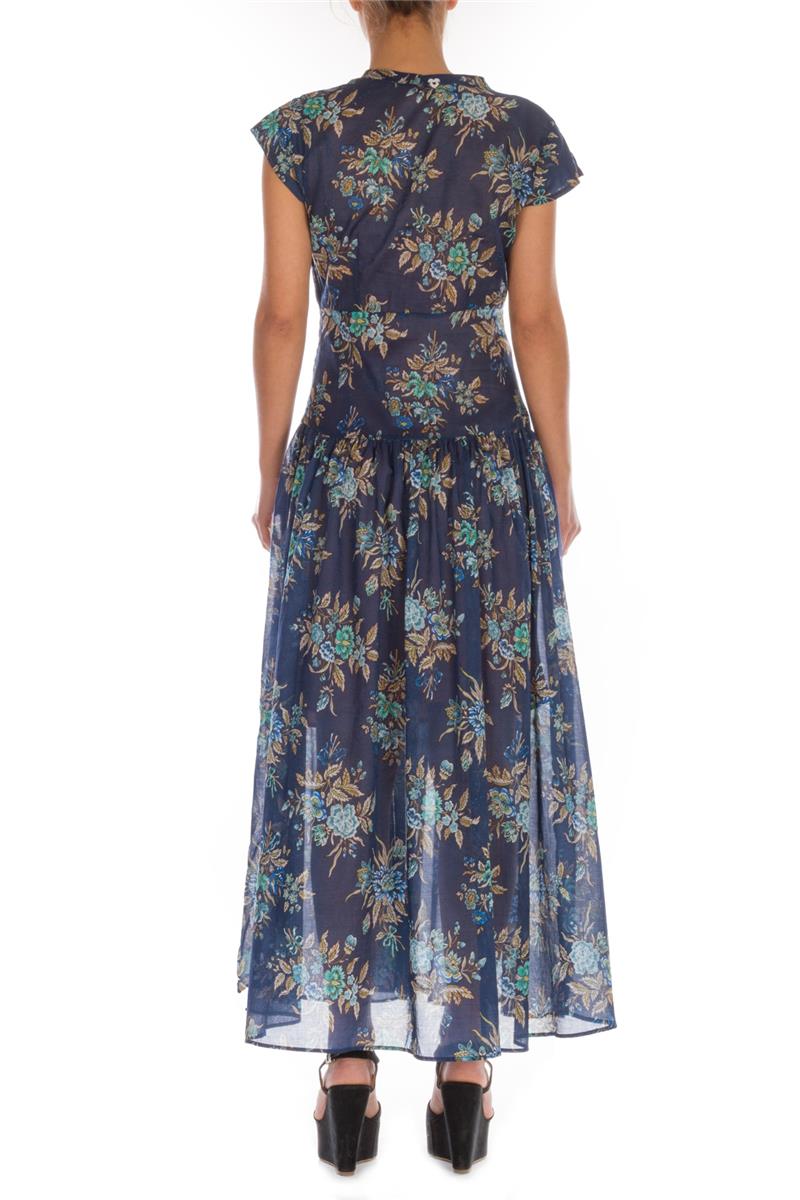 Twin set abito lungo a fiori BLU